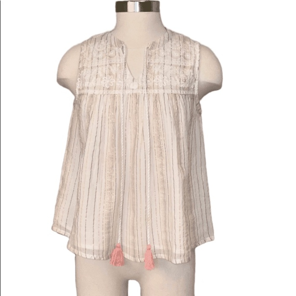 Miss Me sleeveless tassel tie top nwt